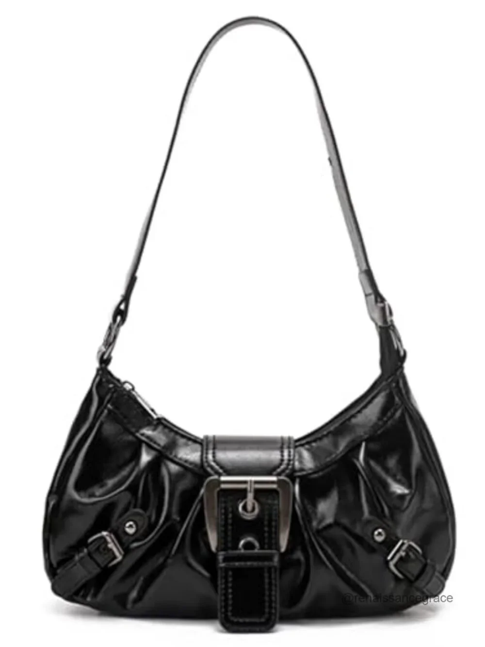 Y2K Hobo Bag Women Faux Leather Top Handle Shoulder Purse Punk Clutch Handbag